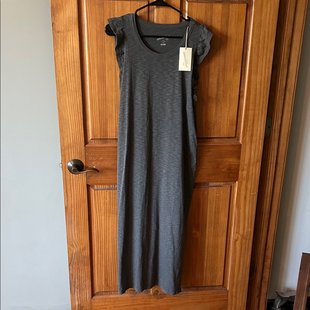 Universal Thread Charcoal Flutter Sleeve Maxi Dress
